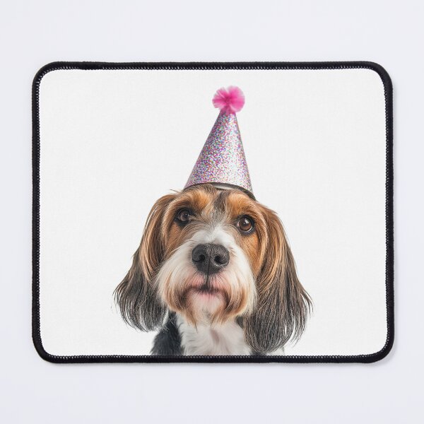 Item preview, Cute Petit Basset Griffon Vendéen dog with Party Hat Birthday Celebration designed and sold by LazyOwlStore.