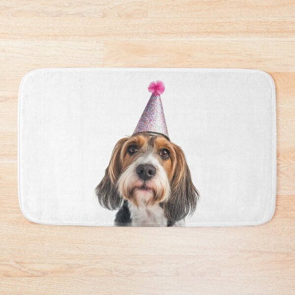 Item preview, Cute Petit Basset Griffon Vendéen dog with Party Hat Birthday Celebration designed and sold by LazyOwlStore.