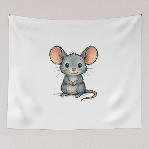 Item preview, Adorable Cartoon Mouse – Cute Whiskered Friend Illustration designed and sold by 良心創作.