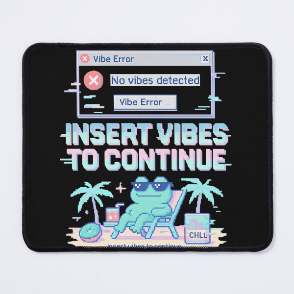 Item preview, Insert Vibes to Continue – Retro Mood Shirt with Vaporwave Glitch designed and sold by Laugh & Rewind .