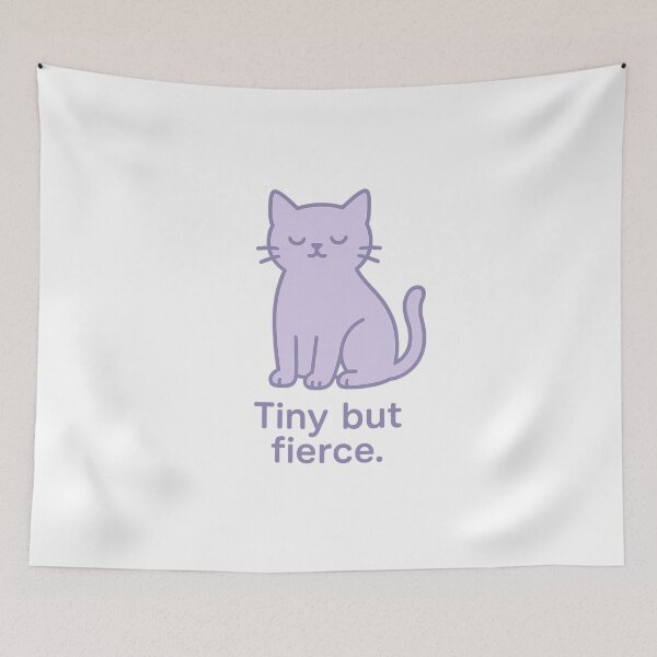 Item preview, Tiny But Fierce Purple Cat - Cute and Bold Design designed and sold by Sara Raad.