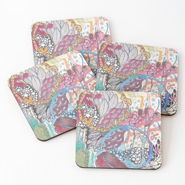 Item preview, Big messy space garden - hand drawn  designed and sold by ColorWander.