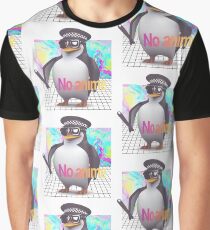 No Anime Penguin Dank Meme Vaporwave Graphic T-Shirt