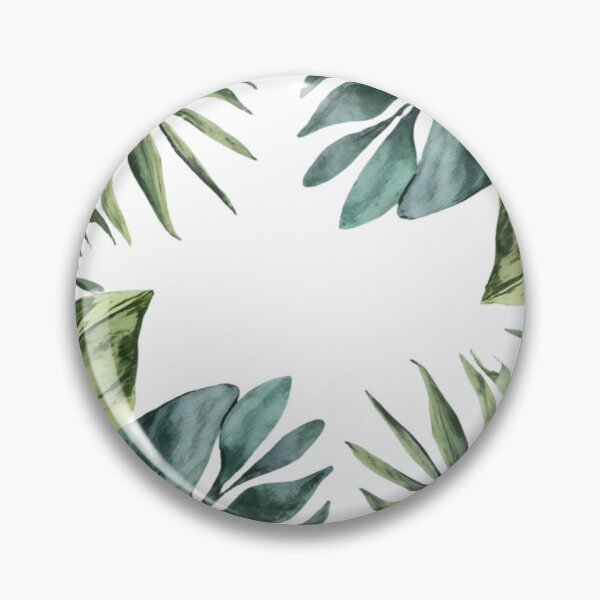 Item preview, Watercolor Tropical Leaves on Black Background with Empty Center designed and sold by Creative88Art.