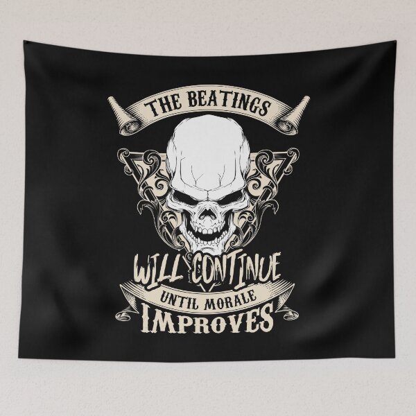Item preview, The Beatings Will Continue Hardcore Skull Design designed and sold by AllStarMerch.
