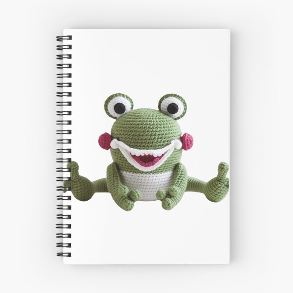 Item preview, Funny crochet frog with pink cheeks – cute and cheerful design designed and sold by StormArte.
