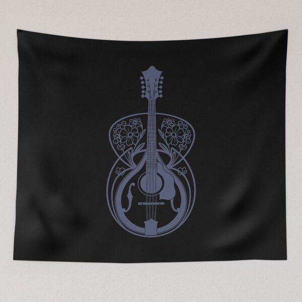 Item preview, Blue Vintage Mandolin Art designed and sold by BRU Design.