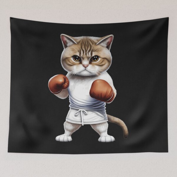 Item preview, Cute Boxing Cat  With Red Gloves designed and sold by cobiauqr.