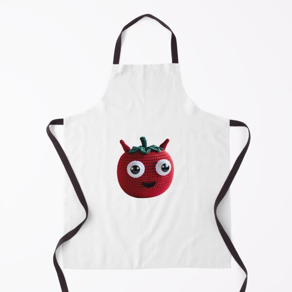 Item preview, Kawaii crochet tomato with horns – adorable design with big eyes designed and sold by StormArte.