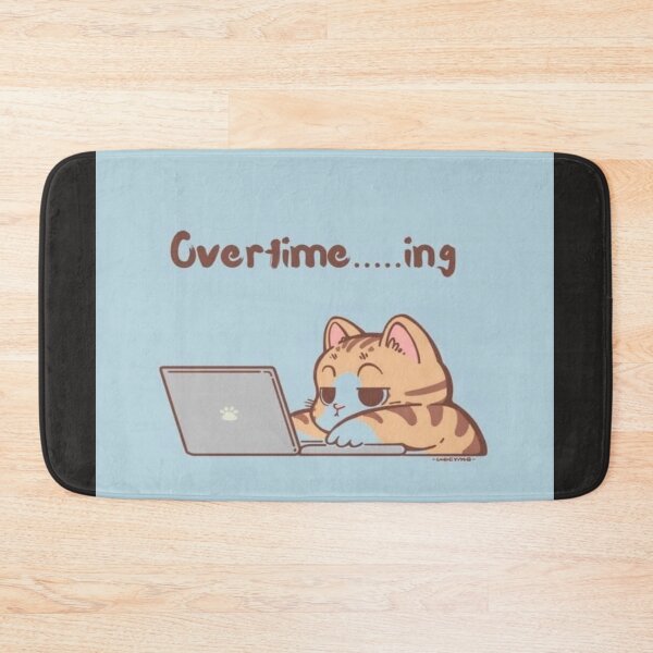 Item preview, cute  overtime tired cat drawing designed and sold by NivyasArtistry.