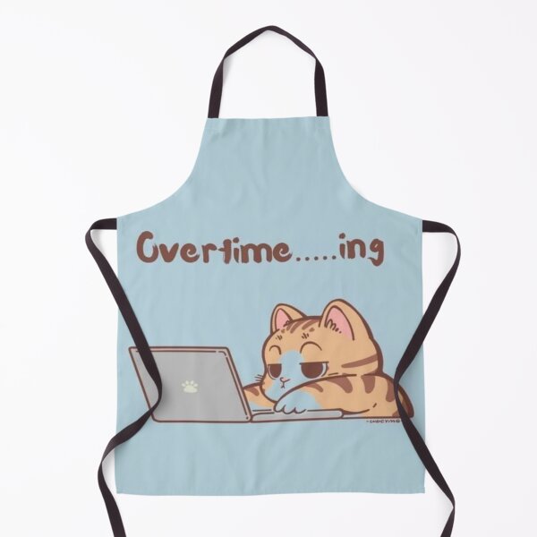 Item preview, cute overtime tired cat drawing designed and sold by NivyasArtistry.