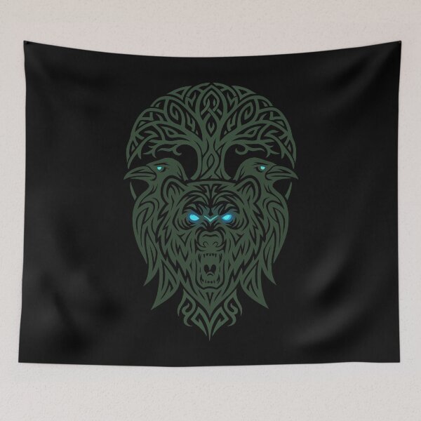 Item preview, Vikingo Berserker Oso Hugin Munin Nórdico designed and sold by TomFrontierArt.