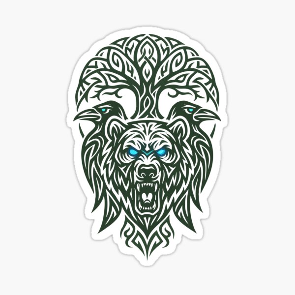 Item preview, Viking Berserker Bear Hugin Munin Norse designed and sold by TomFrontierArt.