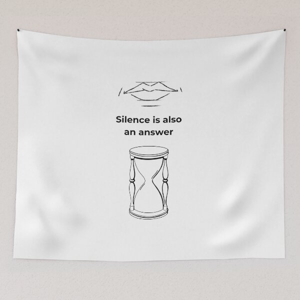 Item preview, Silence Is Also an Answer – Minimal Line  & Hourglass Art designed and sold by Marzenia-M-L.