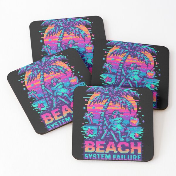 Item preview, Beach System Failure – Glitchcore Palm Shirt for Summer Chaos designed and sold by Laugh & Rewind .