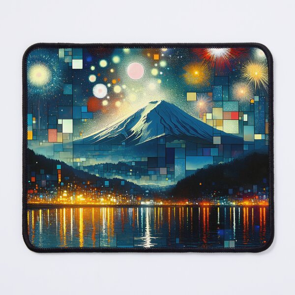 Item preview, Fireworks Over Mt Fuji | A Night of Light and Colour designed and sold by Stoneflower-Art.