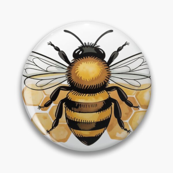 Item preview, Illustration of a Honeybee with Honeycomb on Black Background designed and sold by Creative88Art.