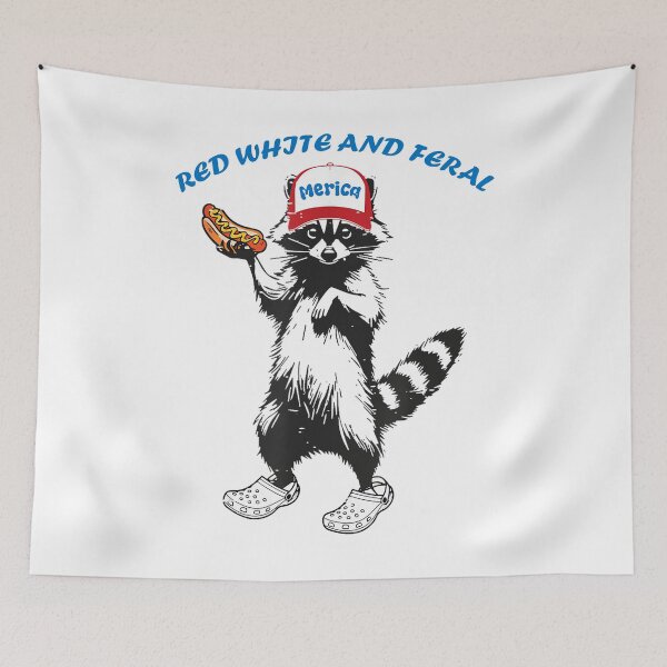 Item preview, Funny Raccoon 4th Of July Patriotic Cute Red White And Feral  designed and sold by William-Do-X.