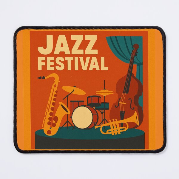 Item preview, Vintage Jazz Festival Poster – Retro Music Stage with Instruments designed and sold by ViNiPu.