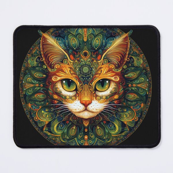 Item preview, Mandala cat green designed and sold by Elite Print Studio.