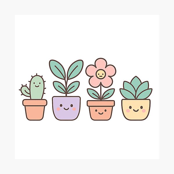 Aperçu de l'œuvre Amis des plantes kawaii créée et vendue par lialeaf.