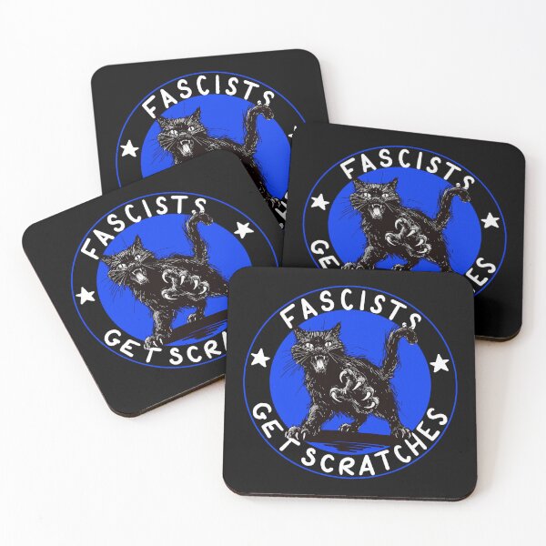 Item preview, Cats Against Fascists Blue Version designed and sold by KilkennyCat Art.
