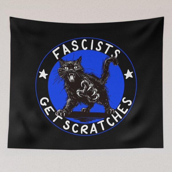 Item preview, Cats Against Fascists Blue Version designed and sold by KilkennyCat Art.