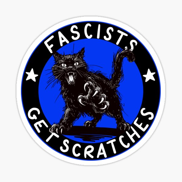 Artikel-Vorschau von Katzen gegen Faschisten Blaue Version, designt und verkauft von KilkennyCat Art.