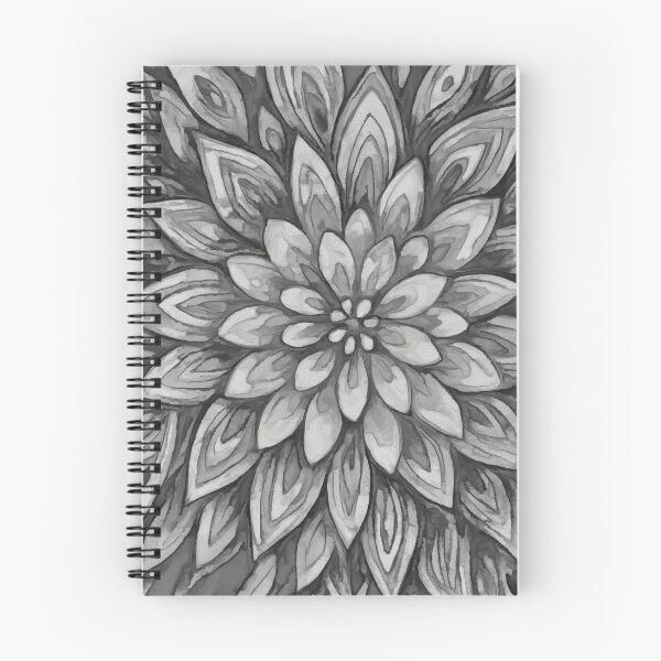 Item preview, Elaborate Dahlia B&W designed and sold by BloomingbySJ.