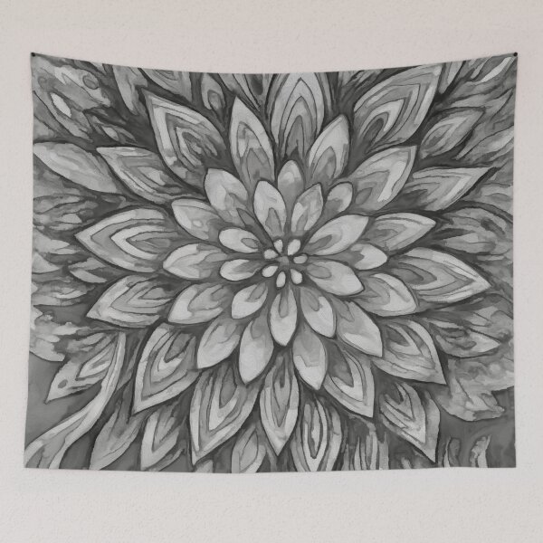 Item preview, Elaborate Dahlia B&W designed and sold by BloomingbySJ.