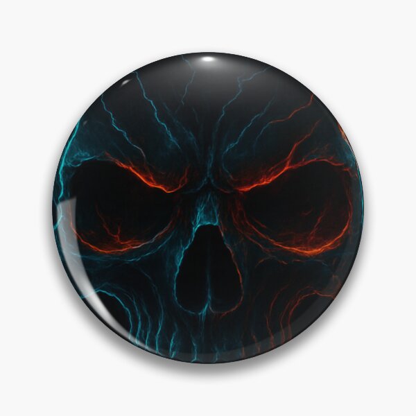 Item preview, Electric Skull of Vengeance – Glowing Blue & Red Neon Death Head designed and sold by Harprints.Studio.