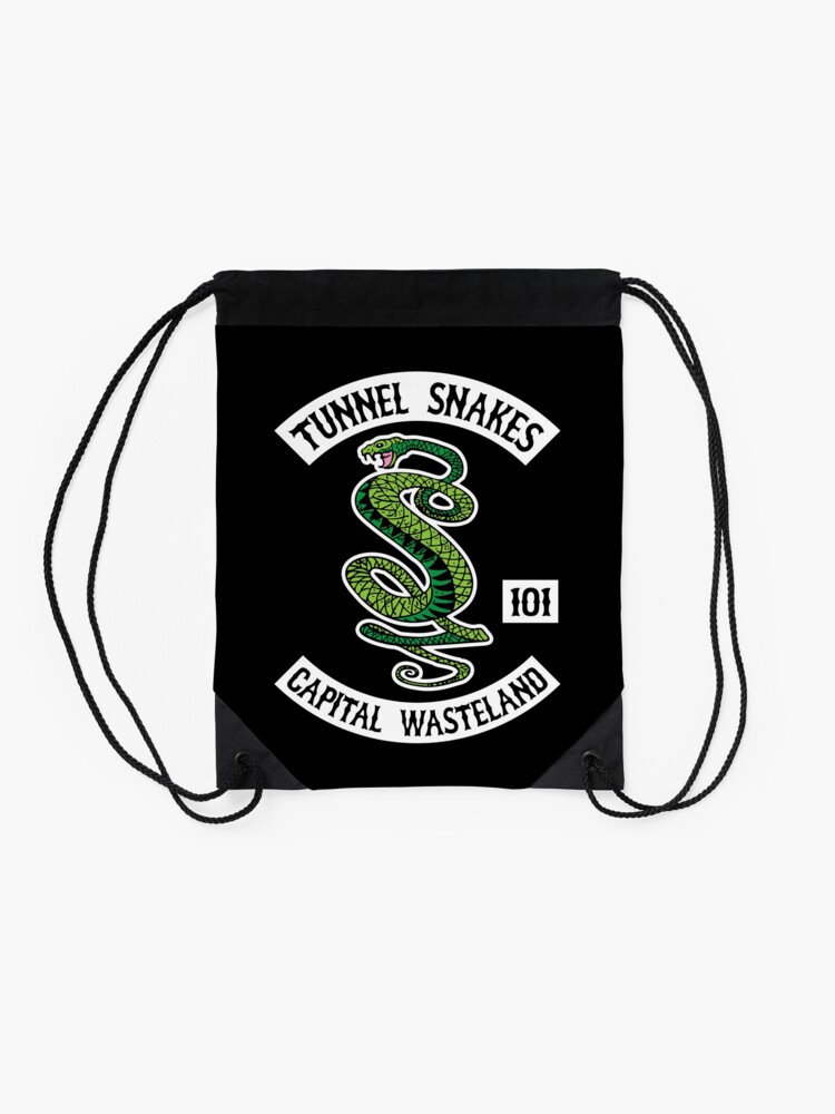 Alternate view of Tunnel Snakes - Capital Wasteland Drawstring Bag