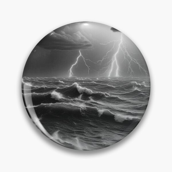 Item preview, Powerful Storm Raging Over A Dark Turbulent Sea designed and sold by HonneUmi.