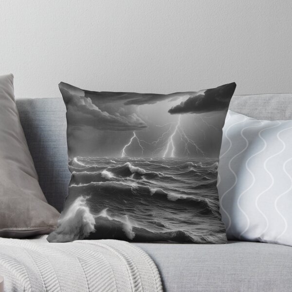 Item preview, Powerful Storm Raging Over A Dark Turbulent Sea designed and sold by HonneUmi.