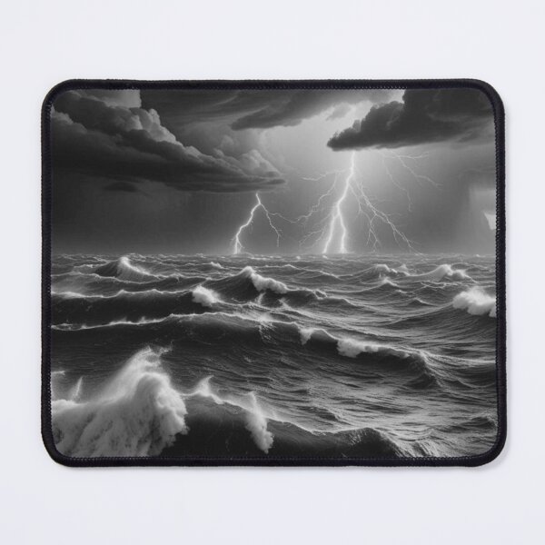 Item preview, Powerful Storm Raging Over A Dark Turbulent Sea designed and sold by HonneUmi.