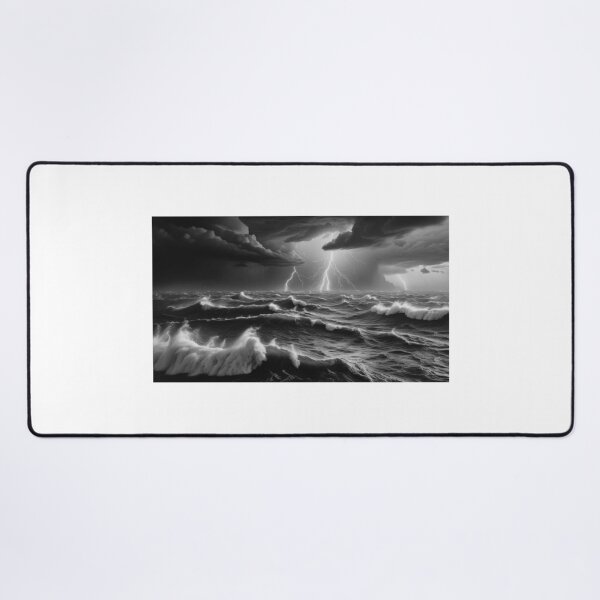 Item preview, Powerful Storm Raging Over A Dark Turbulent Sea designed and sold by HonneUmi.