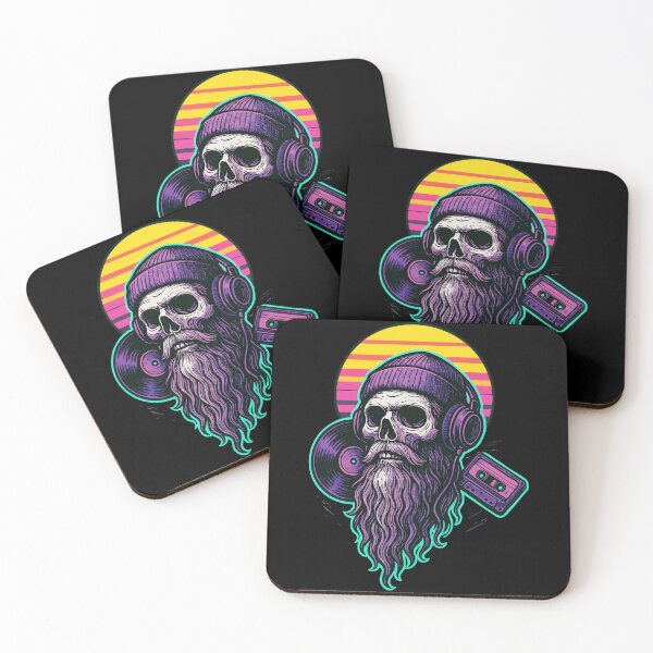 Item preview, Bearded Skull Retro Music designed and sold by TomFrontierArt.