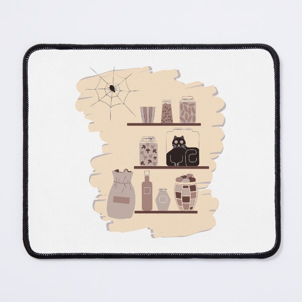 Item preview, Funny Black Cat Stuck in a Jar on Pantry Shelf – Vector Illustration designed and sold by amatiana.
