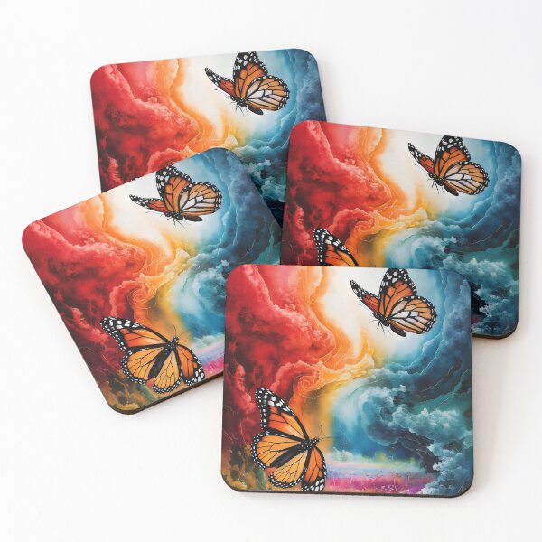 Item preview, Butterflies in a colorful storm. designed and sold by MyHappyArtShop.