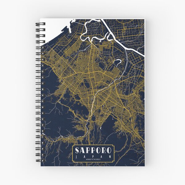Item preview, Sapporo City Map of Hokkaido, Japan - Gold Art Deco designed and sold by deMAP.