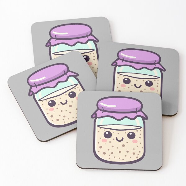 Item preview, Purple Kawaii Sourdough Starter designed and sold by BRU Design.