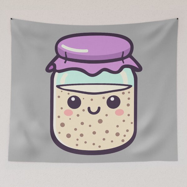Item preview, Purple Kawaii Sourdough Starter designed and sold by BRU Design.