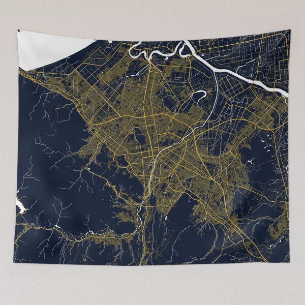 Item preview, Sapporo City Map of Hokkaido, Japan - Gold Art Deco designed and sold by deMAP.