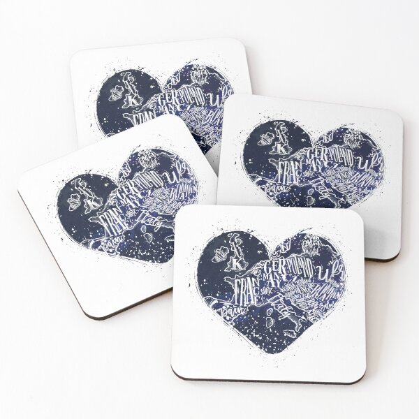 Item preview, Love Europe: Hand-drawn Europe Map in a Heart designed and sold by Deranged Orange.