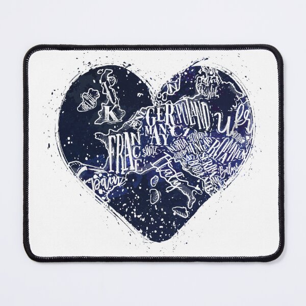 Item preview, Love Europe: Hand-drawn Europe Map in a Heart designed and sold by Deranged Orange.