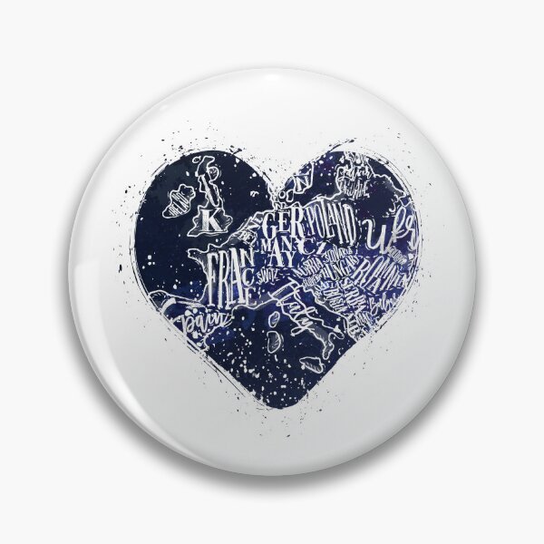 Item preview, Love Europe: Hand-drawn Europe Map in a Heart designed and sold by Deranged Orange.