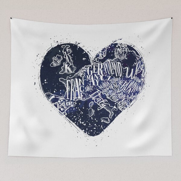 Item preview, Love Europe: Hand-drawn Europe Map in a Heart designed and sold by Deranged Orange.