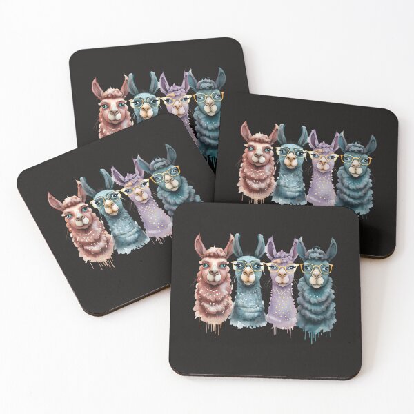 Item preview, Quirky Llama Squad: Four Unique Personalities designed and sold by ArtisticDesignsbyLinda.