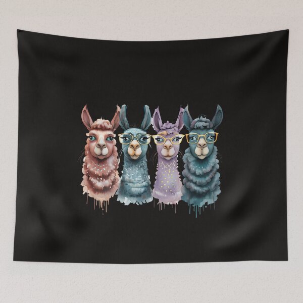 Item preview, Quirky Llama Squad: Four Unique Personalities designed and sold by ArtisticDesignsbyLinda.
