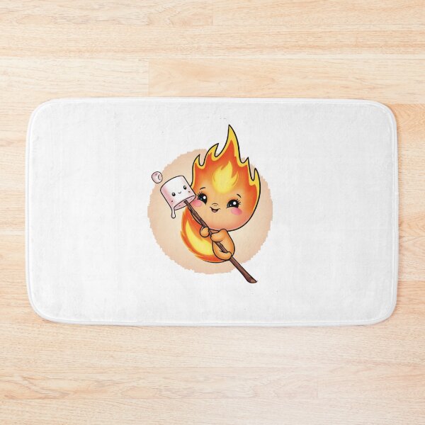 Item preview, Cute Campfire Flame Roasting a Happy Marshmallow designed and sold by PinkiPop Studio.